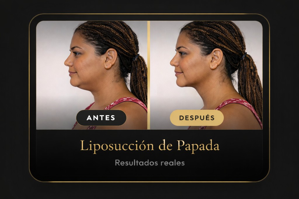 Antes y despues Liposucción de Papada - Caso 1