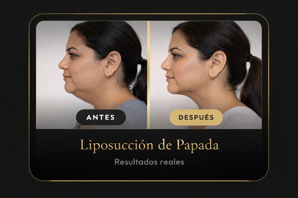 Antes y despues Liposucción de Papada - Caso 3